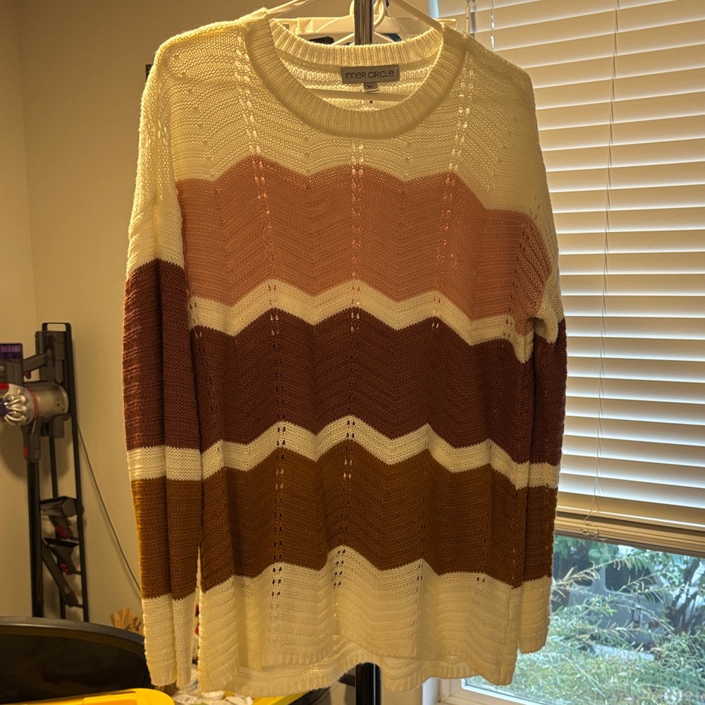 Inner Circle Chevron Knit Sweater NWOT